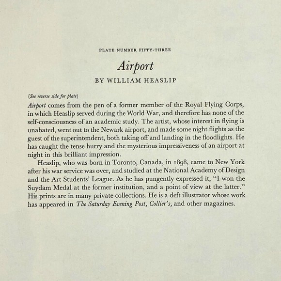 William Healslip "Airport" 1930s Art Print Treasury Collection Sketch Vintage - Picture 8 of 12